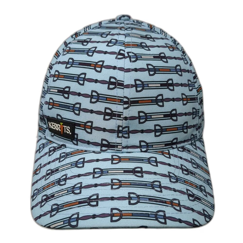 Kerrits Snapback Hat Blue One Size Polyester Equestrian Horse Bit Print Pattern